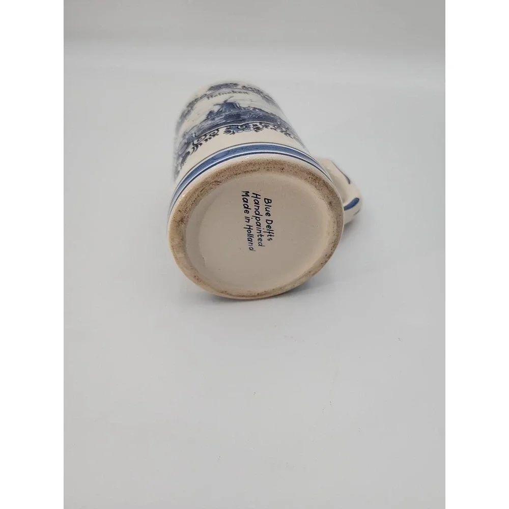 Vintage Heineken Delft Blue Holland Porcelain‎ Beer Stein Mug Windmill Dutch